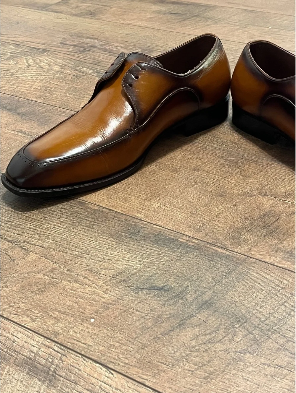Elite Solez Men’s Brown Leather Dress Shoes Classic Oxford Style with Patina